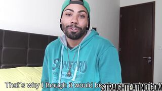 Straight Latino barebacked POV and takes cum in mouth