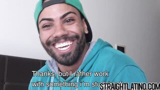 Straight Latino barebacked POV and takes cum in mouth