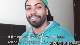 Straight Latino barebacked POV and takes cum in mouth