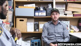 Security guard disciplined by black boss and stripped of his shirt