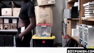 Rawpounding and facials were used to punish ebony twink for theft