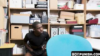Rawpounding and facials were used to punish ebony twink for theft