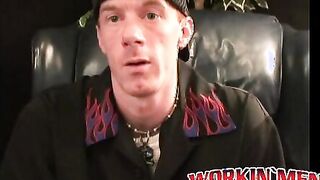 Mature punk plays with his hard cock and shoots out a load