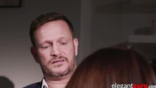 Voluptuous Euro babe couldnt resist sucking his big dick