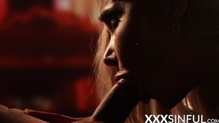 Sensual blondie ass drilled after slow passionate blowjob