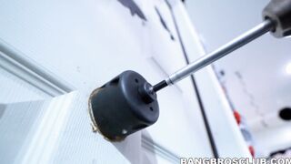 Ebony goddess Cecilia Lion banged after glory hole blowjob
