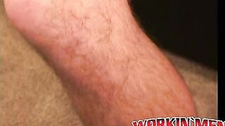 Tattooed mature given a blowjob and anal fingering