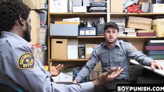 tattooed man riding an officers huge black dick