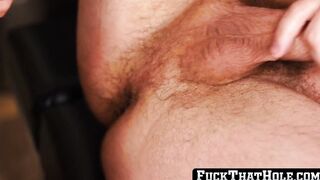 Riley Mitchel a hardcore bad boy barebacking hard in threesome
