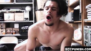 Following a rough police BBC a young Latino hunk cums