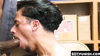 Following a rough police BBC a young Latino hunk cums