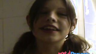 Isabella Kay English gal tricked into sucking on hard chode