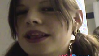 Isabella Kay English gal tricked into sucking on hard chode
