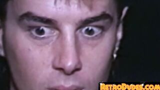 Beautiful traditional gay waving off a hairy cock and spraying cum