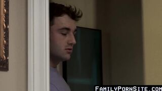 Stepdad and horny jock 3way double penetration