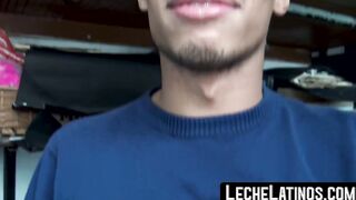 Raw dick is taken in the ass and cum is put in the mouth by a Latino newbie
