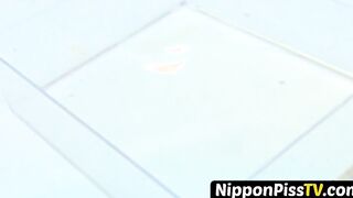 Japanese brunettes pissing while stowed away camera films