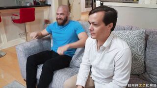My girlfriend let my buddy touch her big boobs