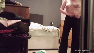 my chubby stepmom totally naked (hidden cam)