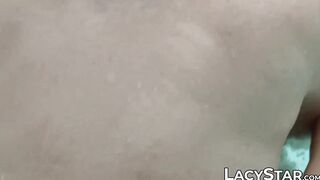 Busty British GILF catches a guy watching her and fucks him