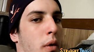 Straight guy playing guitar and jacking off his hairy cock