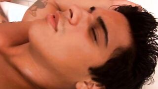 Pierced Brazilian stud sucked off and rimmed during massage