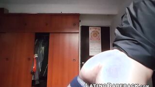 Tattooed amateur Latino jerks off himself until cumshot
