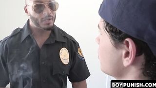 Dillion Diaz a BBC officer barebacks a sexy gay Dylan Hayes