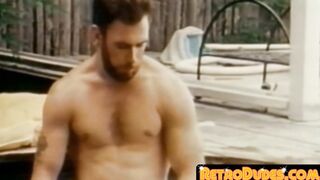 Hairy classic homo strokes while his butt mates blow