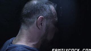 Handsome stepson dicksucking stepdaddy at gloryhole