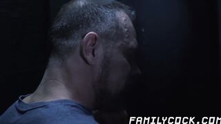 Handsome stepson dicksucking stepdaddy at gloryhole