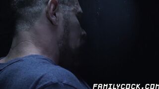 Handsome stepson dicksucking stepdaddy at gloryhole
