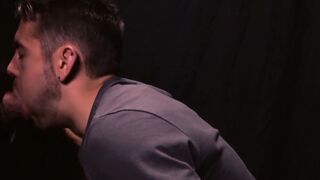 Handsome stepson dicksucking stepdaddy at gloryhole