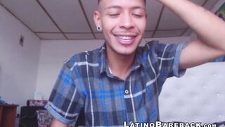Pretty amateur Juan jerks off his big dick with two hands