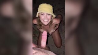 British Waiter Blowjob on a Public Beach
