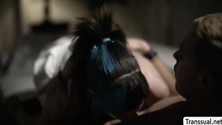 Busty Trans stepmom gives her stepson bed pleasure