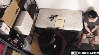 Suspect in a twink gets fucked raw after sucking on a big black cock
