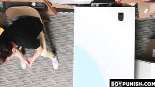 Young offender jumping on officers enormous black cocks