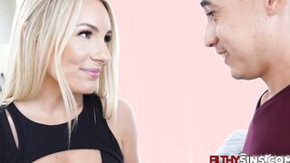 Bunny Madison takes up the ass his stepsons huge cock
