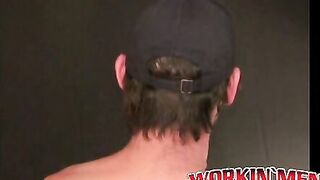 Hard working American strips down for a jerk off