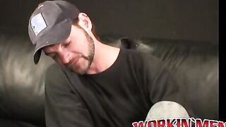 Hard working American strips down for a jerk off