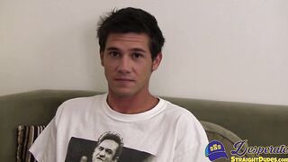 Handsome homo cums over partner after professional blowjob