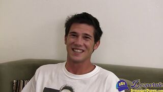 Handsome homo cums over partner after professional blowjob