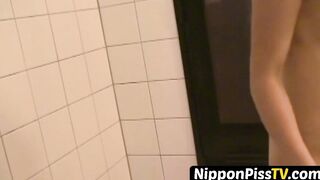Charming Asian angels with little tits interest pissing arrangement