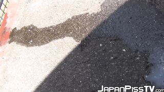 Japanese amateur babes pissing all around the city