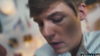 Bratty twink takes cock deep down his throat