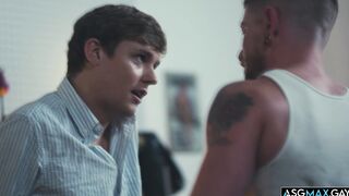 Bratty twink takes cock deep down his throat