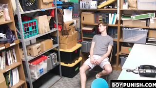Young cute thief is made to get his sexy face worked up for stealing
