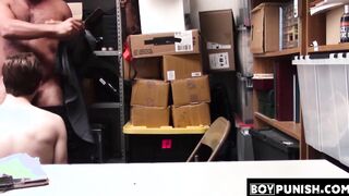 Young cute thief is made to get his sexy face worked up for stealing