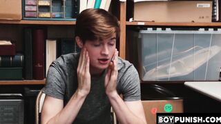 Young cute thief is made to get his sexy face worked up for stealing